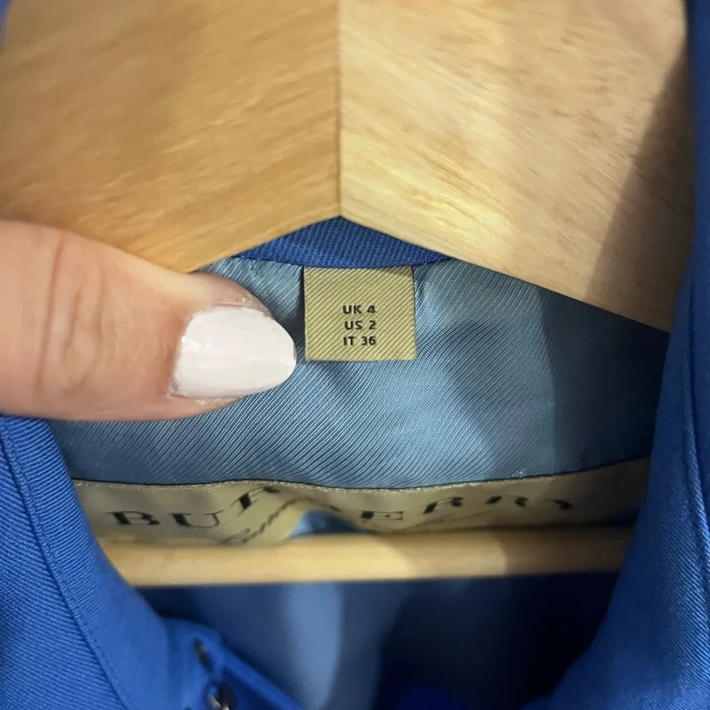 BURBERRY | Royal Blue Double-Breasted Coat “sandringham” mid length - Picture 13 of 15